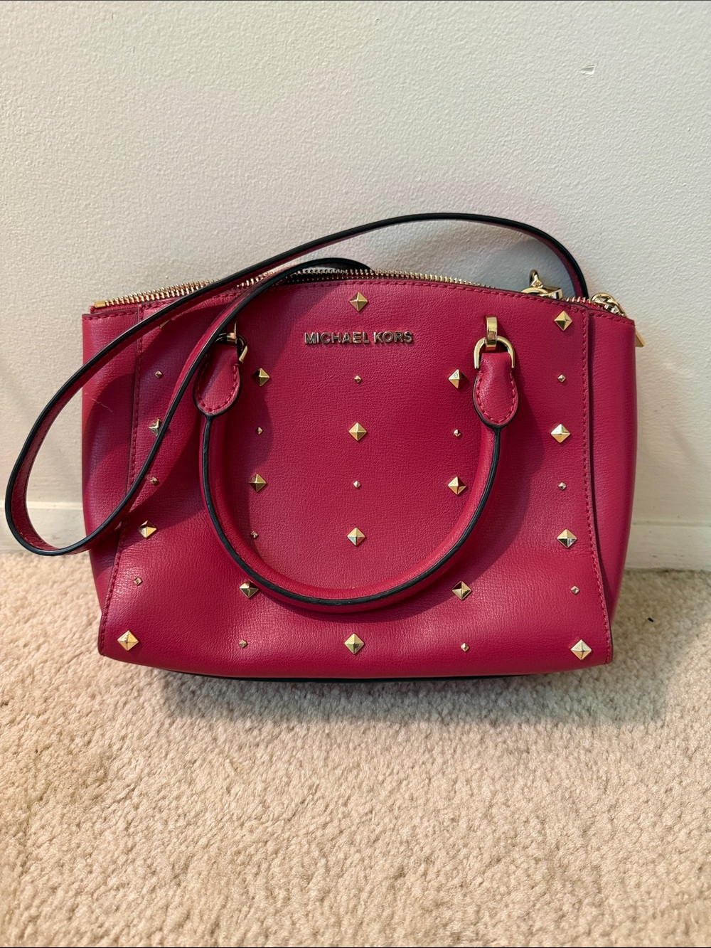 Michael Kors Ellis Small Convertible Studded Satchel